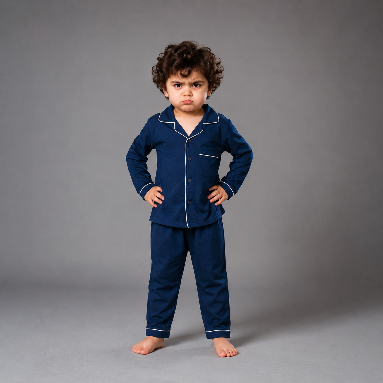 Indigo Blue Solid Nightsuit