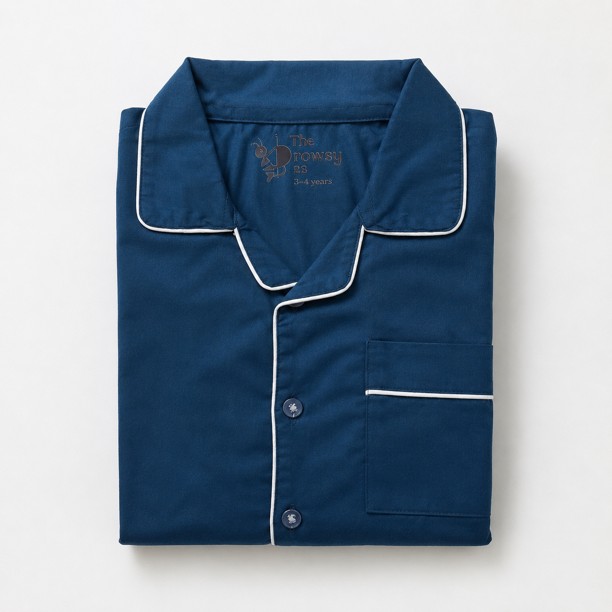 Indigo Blue Solid Nightsuit