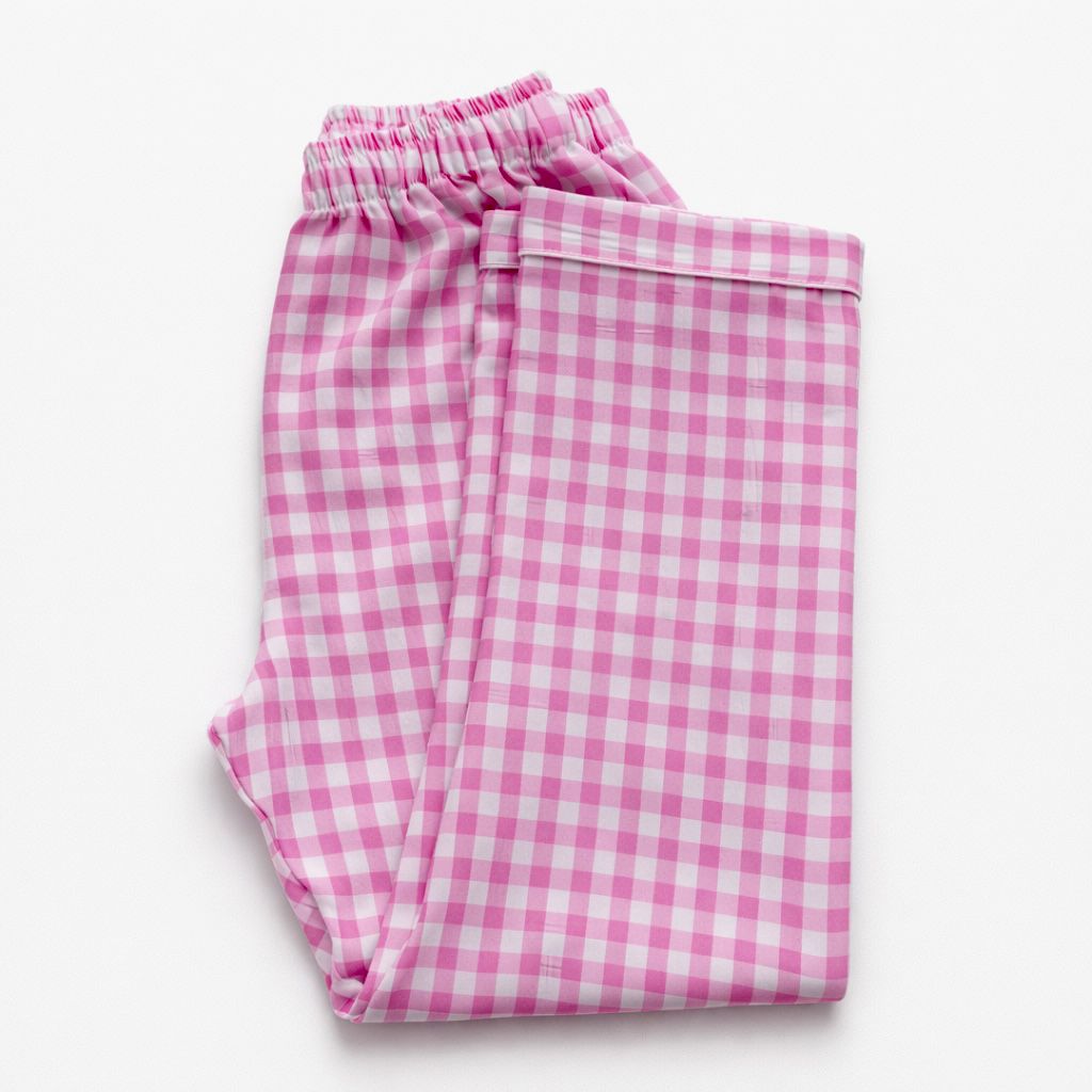 Pink Check Frill Nightwear