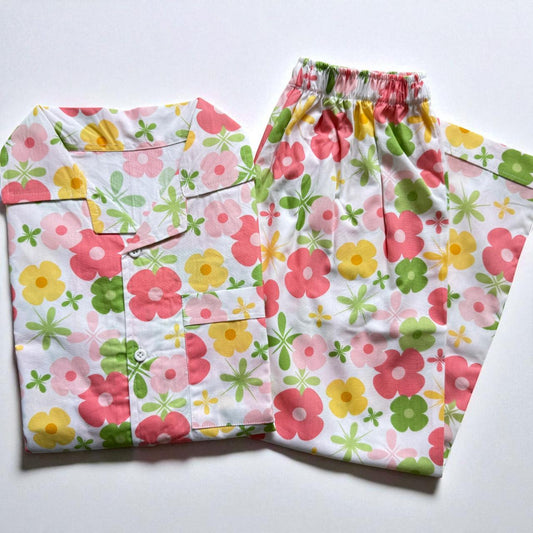 White Floral Nightsuit